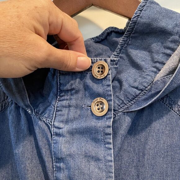 Indigo Rein Vest Women's Medium M Blue Hoodie Chambray‎ Drawstring Y2K Style - Picture 7 of 13